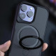 TPU+PC чохол Metal Buttons with MagSafe Carbon Ring для Apple iPhone 16 Pro Max (6.9') Чорний