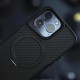TPU+PC чохол Metal Buttons with MagSafe Carbon Ring для Apple iPhone 16 Pro Max (6.9') Чорний
