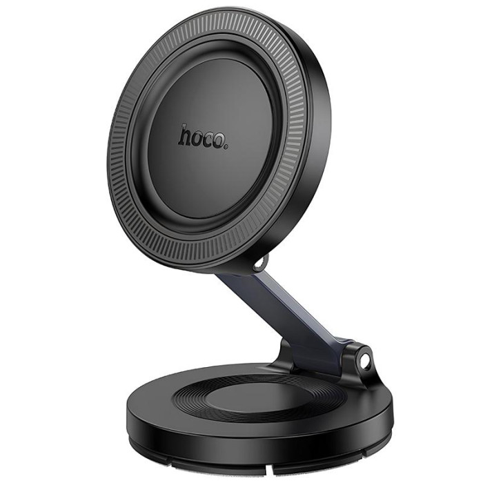 Автотримач Hoco H61 Show folding ring magnetic (dashboard) Black/Metal gray