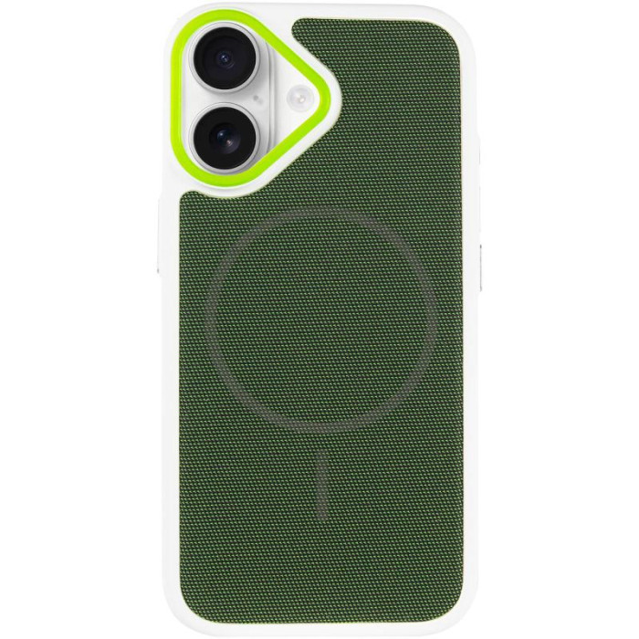 Чохол PC TechWoven Hybrid with MagSafe для Apple iPhone 17 (6.3') White/Green