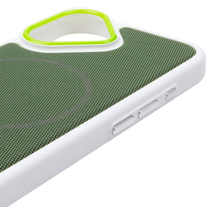 Чохол PC TechWoven Hybrid with MagSafe для Apple iPhone 17 (6.3') White/Green