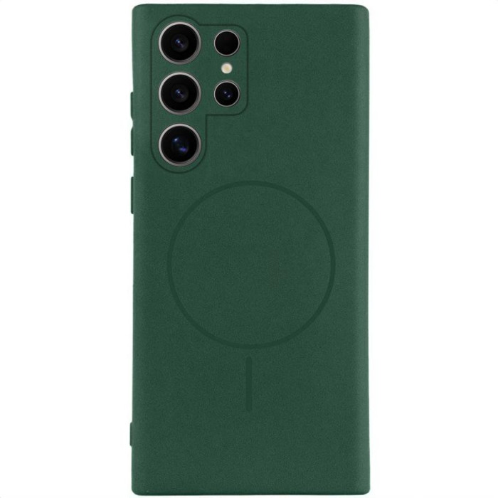 Чохол Silicone Cover Lakshmi Full Camera (AA) з Magnetic Fit для Samsung Galaxy S25 Ultra Зелений/Dark green