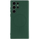 Чохол Silicone Cover Lakshmi Full Camera (AA) з Magnetic Fit для Samsung Galaxy S25 Ultra Зелений/Dark green