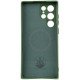 Чохол Silicone Cover Lakshmi Full Camera (AA) з Magnetic Fit для Samsung Galaxy S25 Ultra Зелений/Dark green