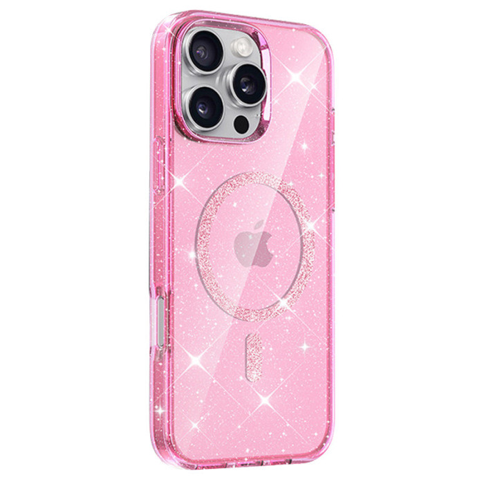 Чохол TPU Eclipse Sparkle (MagFit) для Apple iPhone 16 Pro (6.3') Pink