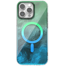 Чохол TPU Shiny Mountain Magnetic Fit для Apple iPhone 15 Pro  Green/Blue