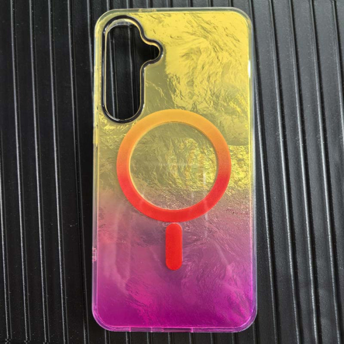 Чохол TPU Shiny Mountain (MagFit) для Samsung Galaxy S25 Yellow/Pink
