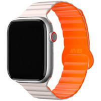Ремінець BlueO Magnetic Silicone для Apple Watch 42(ser.1-3)/44/45/46/49mm White/Orange  (ITS-L-00000077867_3)