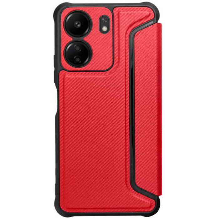 Шкіряний чохол-книжка GETMAN Razor (PU) для Xiaomi Redmi 13C/Poco C65 Red
