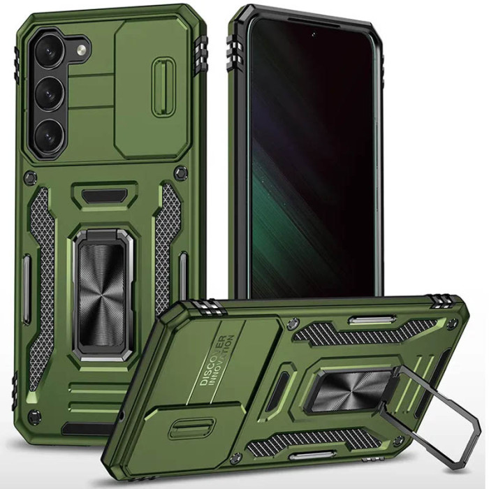 Ударостійкий чохол Camshield Army Ring для Samsung Galaxy S21 FE Оливковий/Army Green