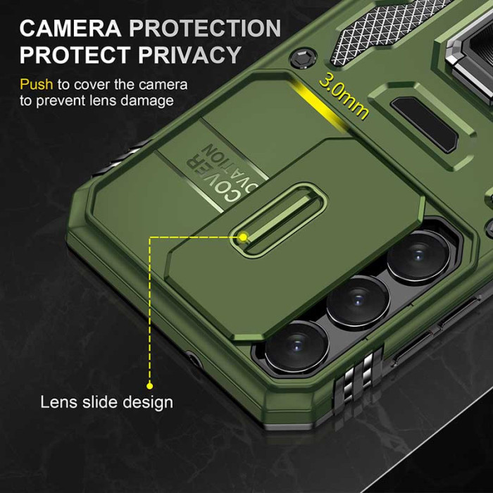 Ударостійкий чохол Camshield Army Ring для Samsung Galaxy S21 FE Оливковий/Army Green