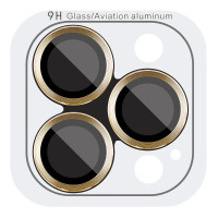 Захисне скло Metal Classic на камеру (у упак.) для Apple iPhone 14 Pro/14 Pro Max Золотий/Gold