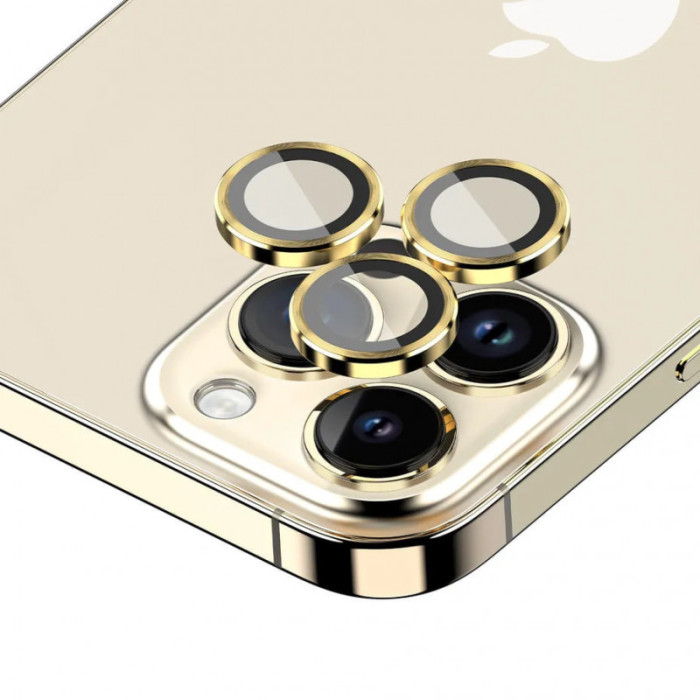 Захисне скло Metal Classic на камеру (у упак.) для Apple iPhone 14 Pro/14 Pro Max Золотий/Gold
