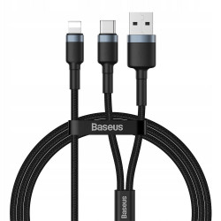 Кабель Baseus Cafule USB+Type-C 2-in-1 PD Cable 1.2m чорний + сірий