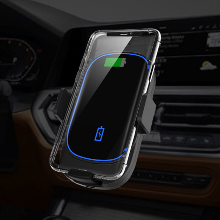Автомобільна бездротова зарядка та утримувач Adonit 15W Wireless Car Charger чорна