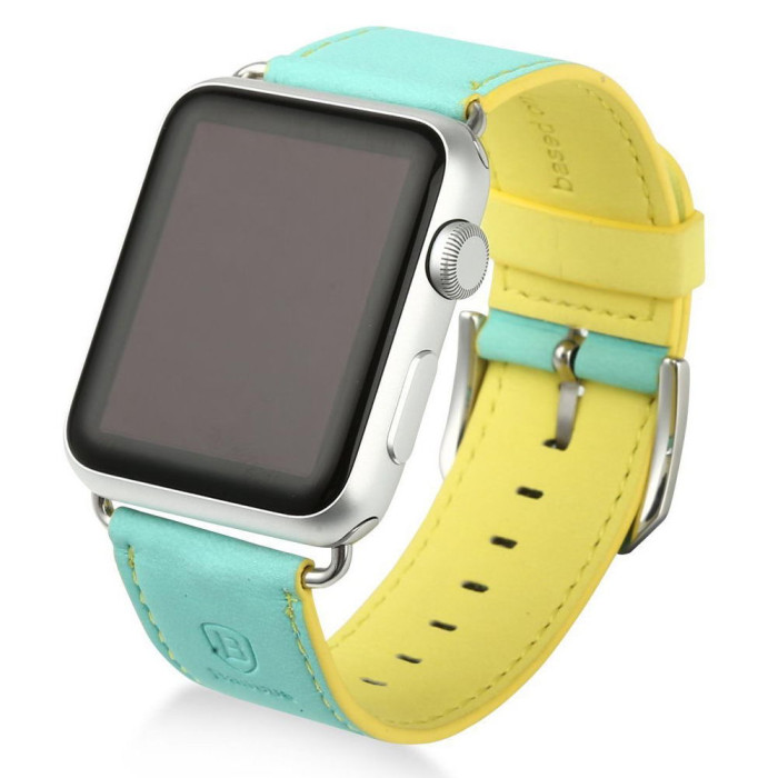Ремінець Baseus Colorful зелений + жовтий для Apple Watch 42/44/45/49 мм