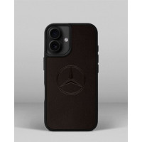 Чохол для iPhone 13 із шкіри купон в темно-коричневому кольорі з логотипом Mercedes