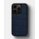 Чохол із темно-синьої шкіри крокодила для iPhone 13 Pro Max