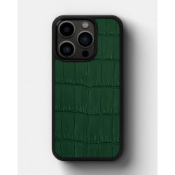 Чохол із зеленої шкіри крокодила для iPhone 13 Pro Max