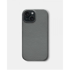 Сірий шкіряний чохол для iPhone 15