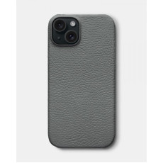 Сірий шкіряний чохол для iPhone 15 Plus