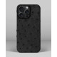 Шкіряний чохол з чорного страуса для iPhone 15 Pro Max