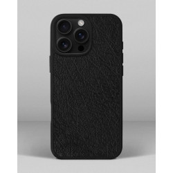 Чохол із темно-сірої шкіри страуса без фолікул для iPhone 16 Pro Max