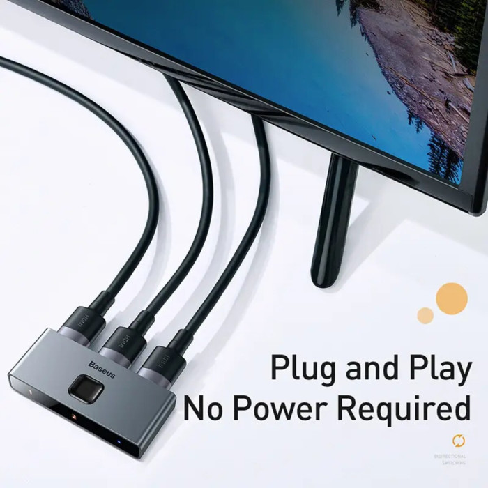 USB-Хаб Baseus Matrix HDMI Switcher (2in1or 1in2) Space Gray