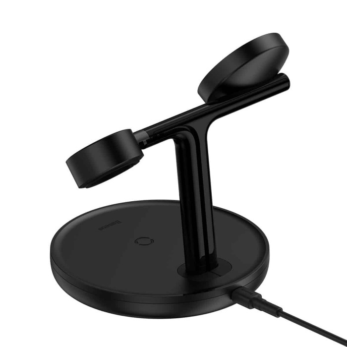 Бездротовий зарядний пристрій Baseus Swan 3-in-1 Wireless Magnetic Charging Bracket 20W Black