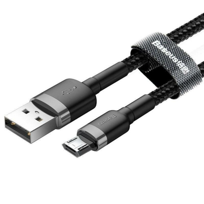 Кабель Baseus cafule Cable USB Micro USB 2.4A 0.5M Gray+Black