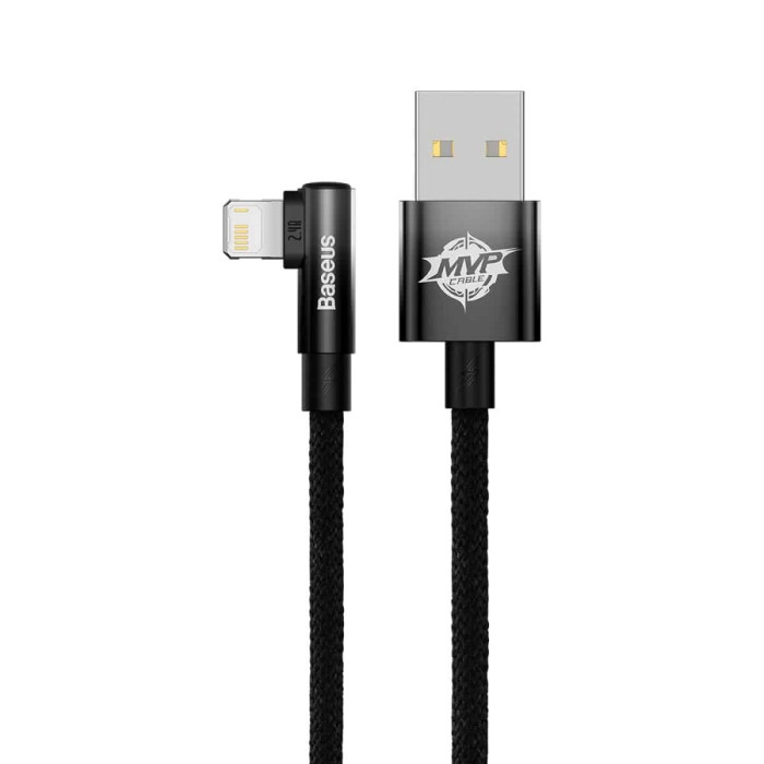 Кабель Baseus MVP 2 Elbow-shaped Fast Charging Data Cable USB to iPhone 2.4A 1m Black