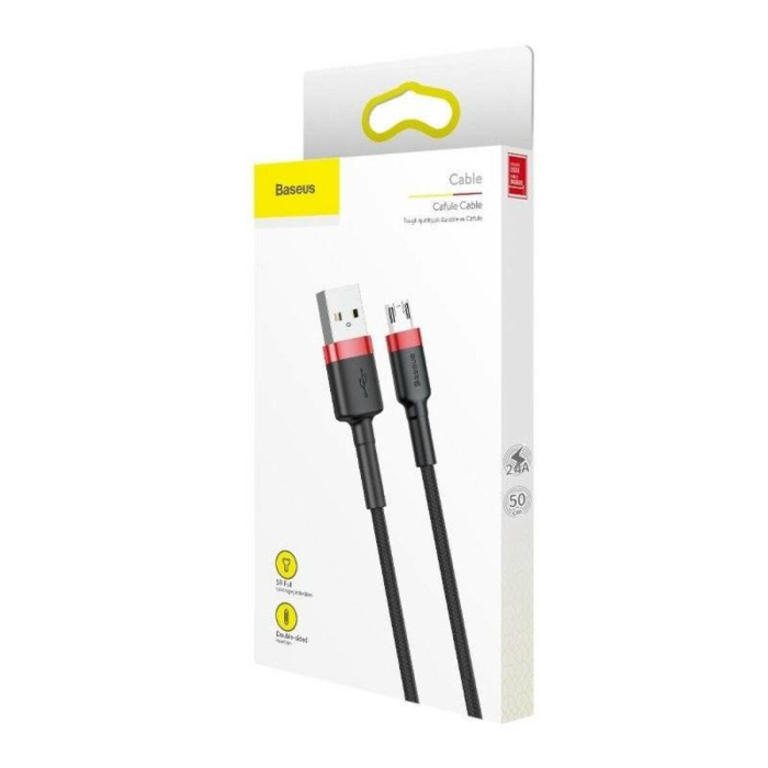 Кабель Baseus Cafule Cable USB Micro USB 2.4A 1m Red+Black