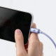 Кабель Baseus Crystal Shine Series Fast Charging Data Cable USB to iPhone 2.4A 1.2m Purple