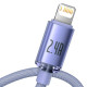 Кабель Baseus Crystal Shine Series Fast Charging Data Cable USB to iPhone 2.4A 1.2m Purple