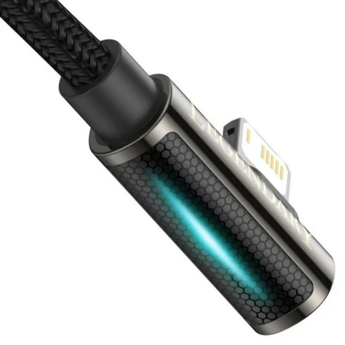 Кабель Baseus Legend Series Elbow Fast Charging Data Cable USB to iPhone 2.4A 1m Black