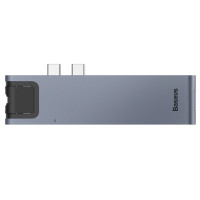 Адаптер Baseus Thunderbolt C+Pro Seven-in-one smart HUB docking station Grey