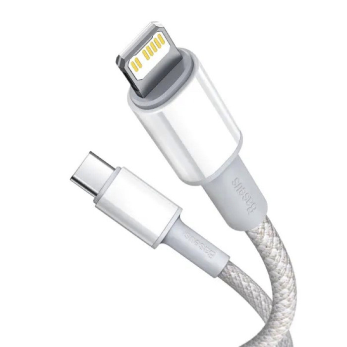 Кабель Baseus High Density Braided Fast Charging Data Cable Type-C to iPhone PD 20W 2m White