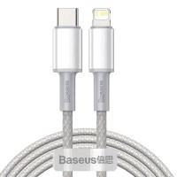 Кабель Baseus High Density Braided Fast Charging Data Cable Type-C to iPhone PD 20W 2m White