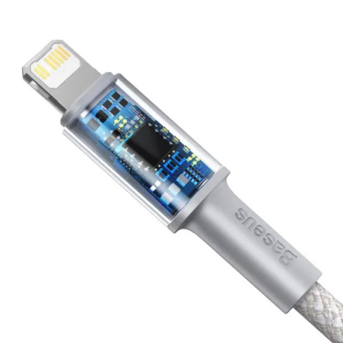Кабель Baseus High Density Braided Fast Charging Data Cable Type-C to iPhone PD 20W 2m White