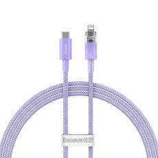 Кабель Baseus Explorer Series Fast Charging Cable with Smart Temperature Control Type-C to iPhone 20W 1m Purple