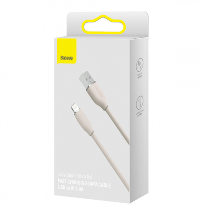 Кабель Baseus Jelly Liquid Silica Gel Fast Charging Data Cable USB to iPhone 2.4A 1.2m Pink