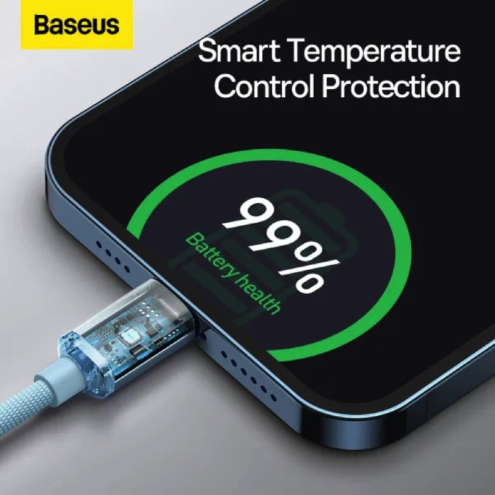 Кабель Baseus Gem Fast-Charging Data Cable USB-C to iPhone 20W 2m Galaxy Blue