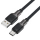 Кабель ACEFAST C10-04 USB на Type-C 3A, 1.2m, silicone, zinc connectors, Чорний