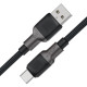 Кабель ACEFAST C10-04 USB на Type-C 3A, 1.2m, silicone, zinc connectors, Чорний
