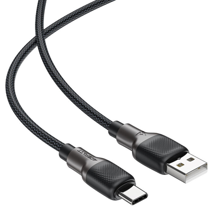 Кабель ACEFAST C10-04 USB на Type-C 3A, 1.2m, silicone, zinc connectors, Чорний