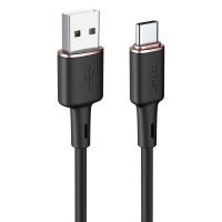 Кабель ACEFAST C2-04 USB на Type-C 3A, 1.2m, silicone, zinc connectors, Чорний