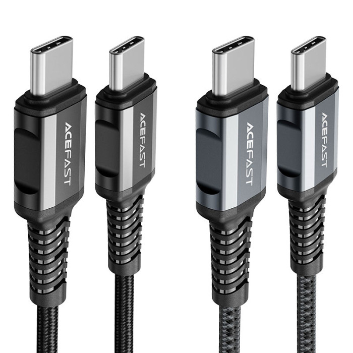 Кабель ACEFAST C1-03 Type-C to Type-C 3A, 1.2m, nylon, aluminum connectors, Black