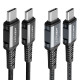 Кабель ACEFAST C1-03 Type-C to Type-C 3A, 1.2m, nylon, aluminum connectors, Black