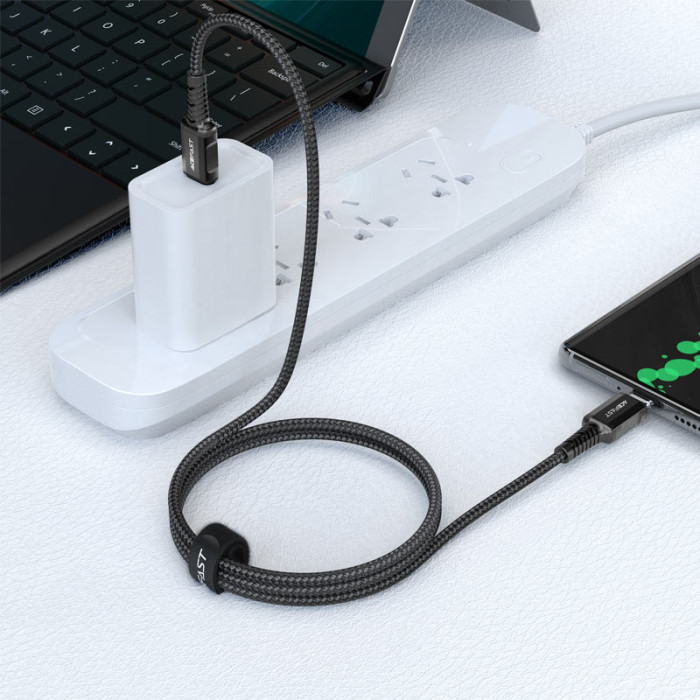 Кабель ACEFAST C1-03 Type-C to Type-C 3A, 1.2m, nylon, aluminum connectors, Black