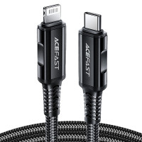 Кабель ACEFAST C4-01 Type-C на iPhone 3A, 30W, 1.8m, nylon, zinc connectors, Чорний